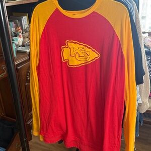NFL KC Red and Yellow Long Sleeve NFL Tee Team Apparel